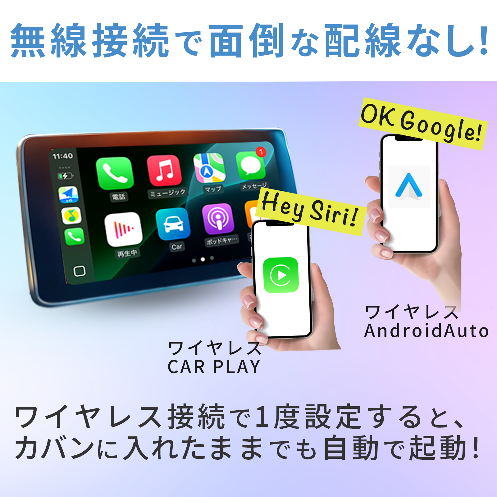 面倒な配線ナシ！